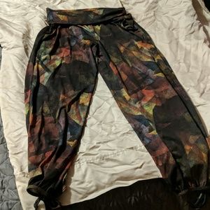 Wide leg pants with ties at ankles